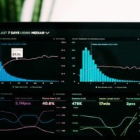 Analytics dashboard on a laptop illustrating B2B SaaS SEO and high-intent leads